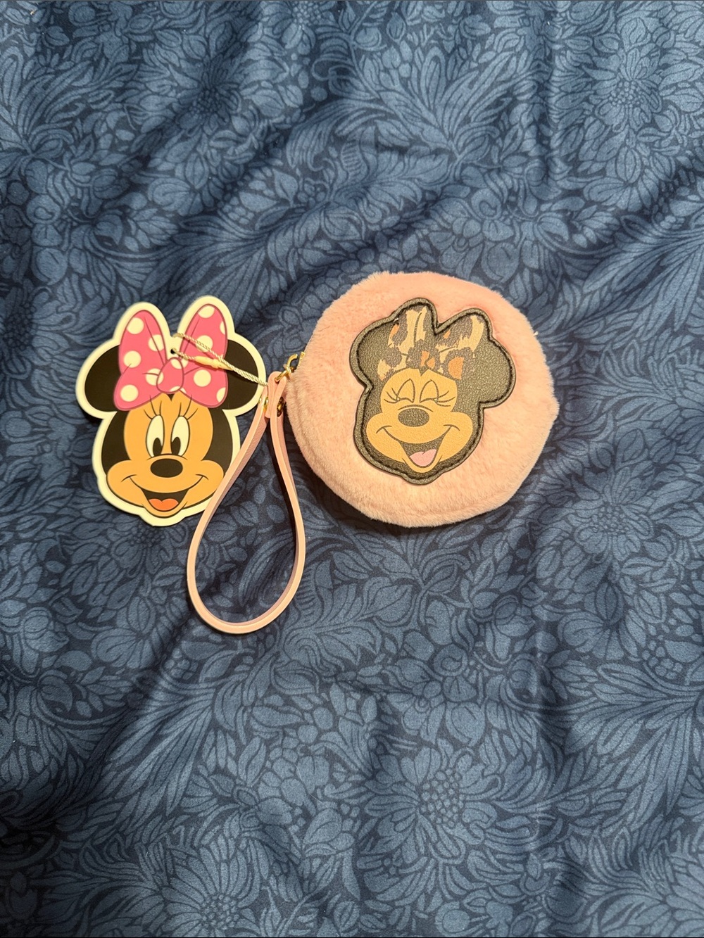 Pink Minnie Mouse Plush Coin Purse Wristlet
